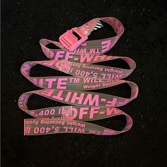 pink off white belt